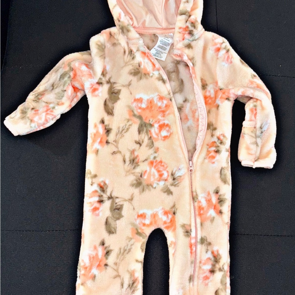 Floral Hooded Kids One Piece